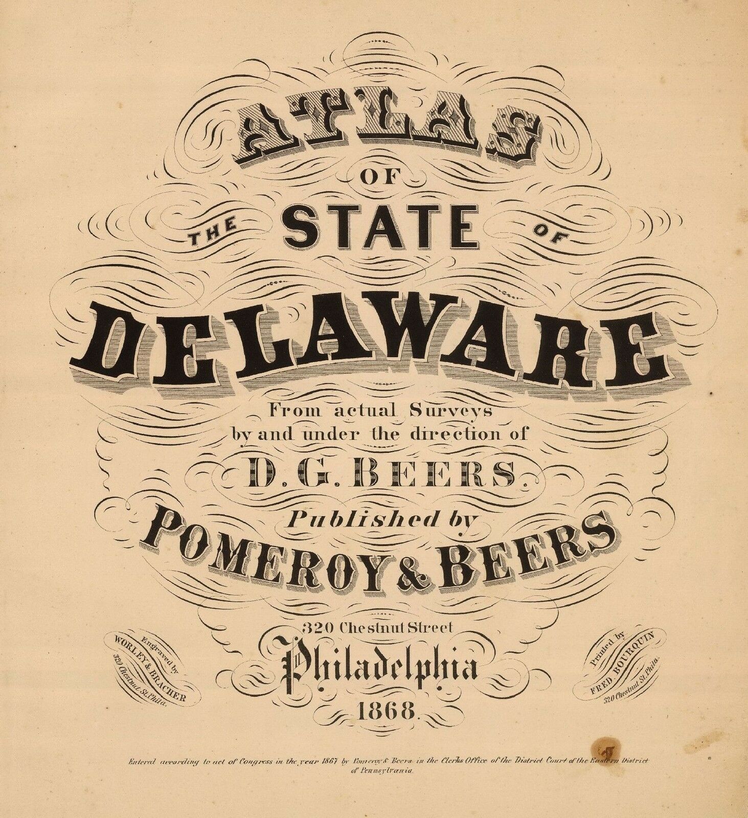1867 Delaware State Atlas Maps Genealogy Dvd S24
