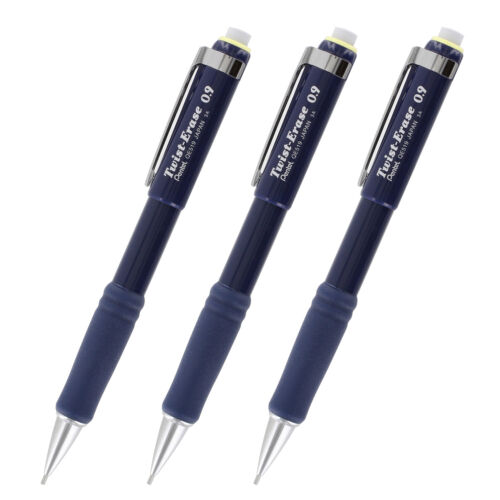 "pentel Twist-erase Iii Mechanical Pencil, 0.9mm Lead, Dark Blue Barrel, 3/pack"