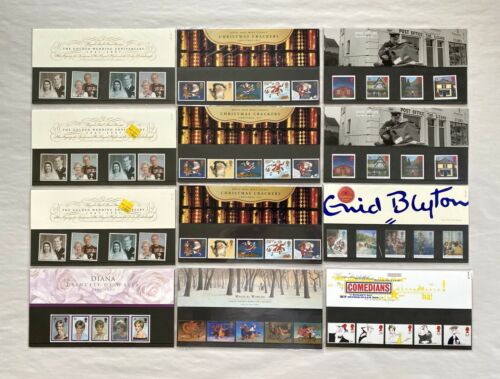 Lot Of 12 Royal Mail Stamps Presentation Packs -diana, Enid Blyton, Anniversary