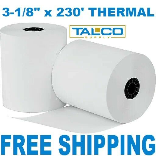 (20) 3-1/8" X 230' Thermal Pos Receipt Paper Rolls  ~fast Free Shipping~