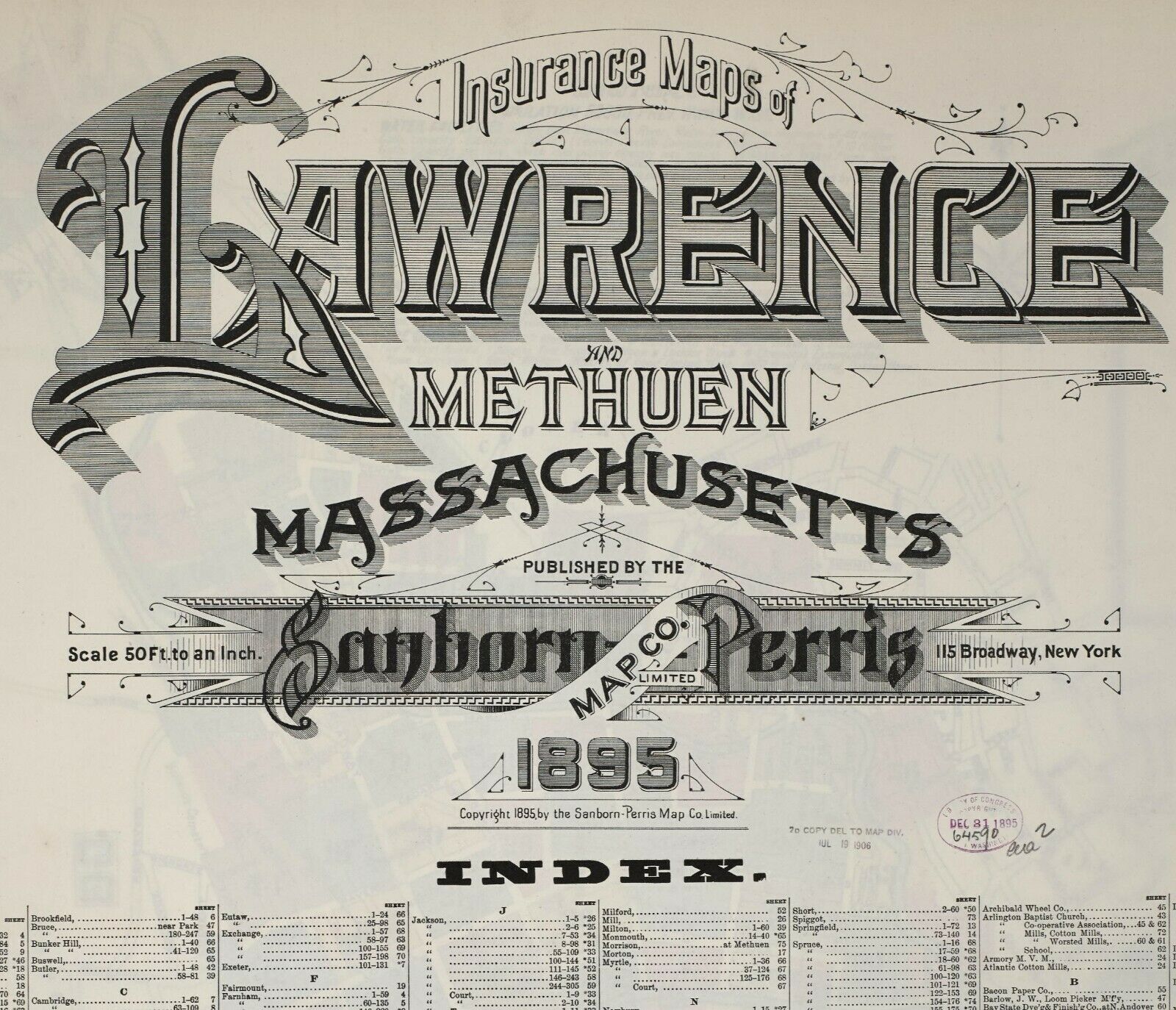 Lawrence, Massachusetts~ About 80 Sanborn Maps~ Made In 1895~pdf Format