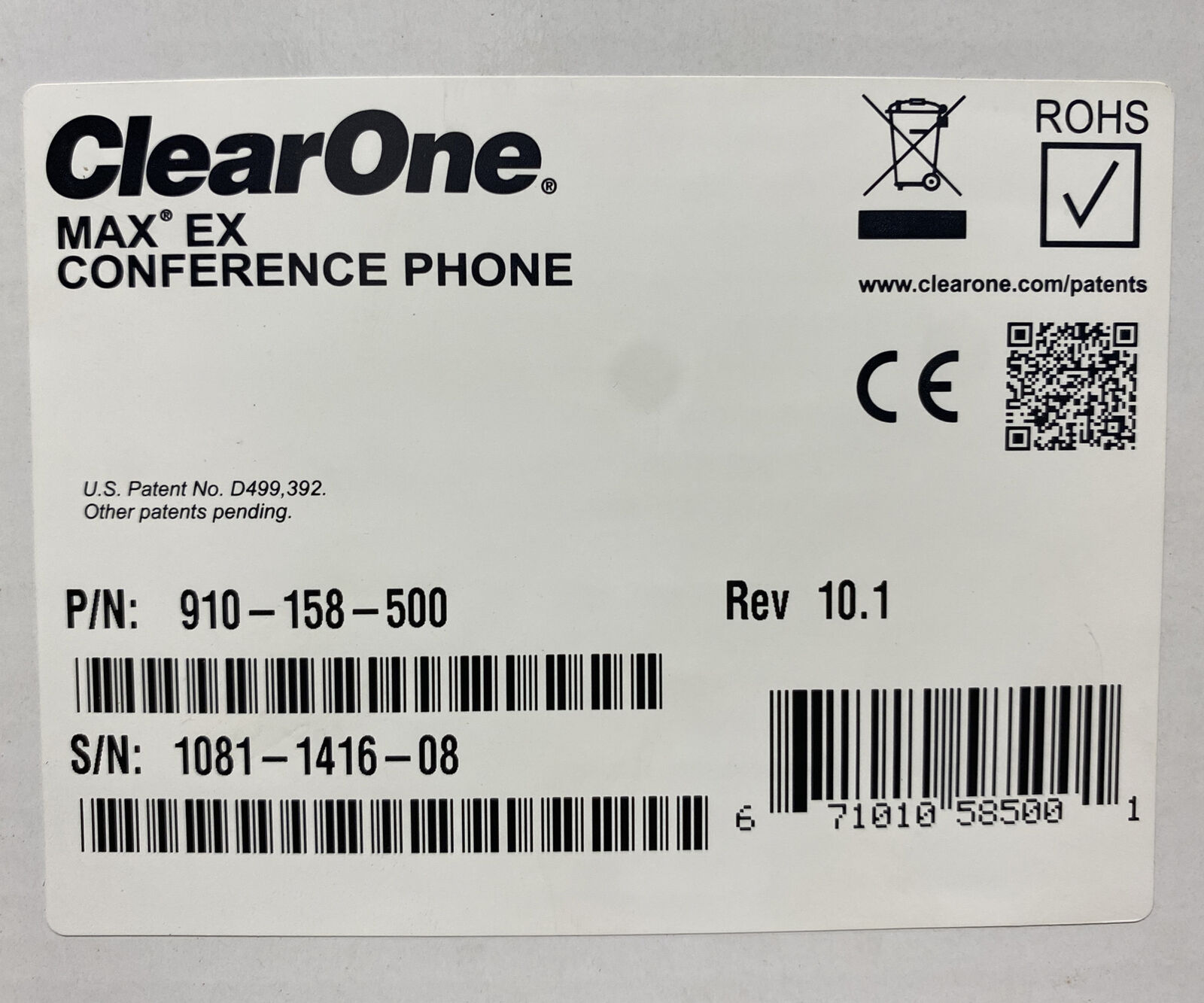 New Clearone 910-158-500 Max Ex Conference Phone