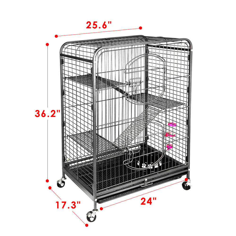 Ferret Cage Rabbit Chinchilla Rat Cage Small Animal House 37" 4 Levels