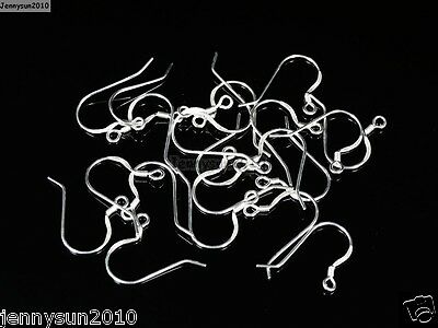 10pairs (20pcs) Shining Sterling Silver Fish Hook Coil Findings 925 Engraved