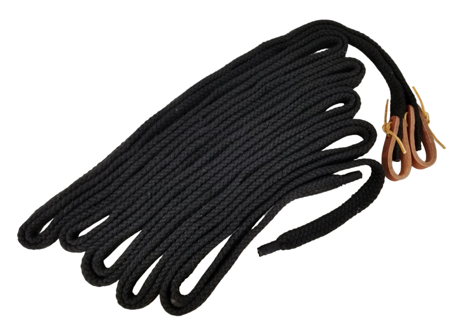 D.a. Brand 14' Black Flat Braided Cotton Pony Driving Lines Horse Tack Equine