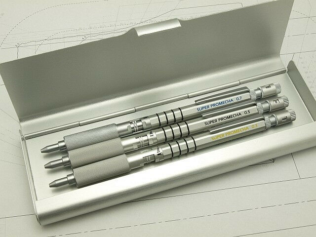 Ohto Drafting Mechanical Pencil Super Promecha 1500p .3 /.5 /.7mm And Pen Case