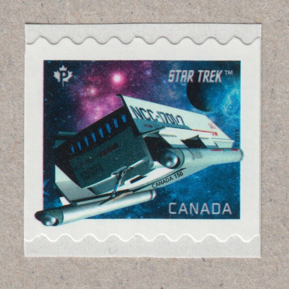 Star Trek = Starship Galileo = Small Standard Coil/roll Stamp Mnh Canada 2017