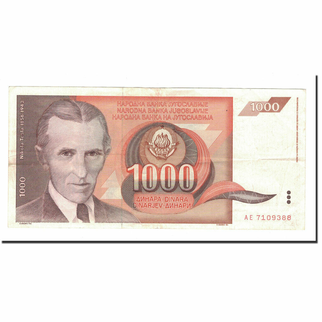 [#142977] Banknote, Yugoslavia, 1000 Dinara, 1990, 1990-11-26, Km:107, Ef