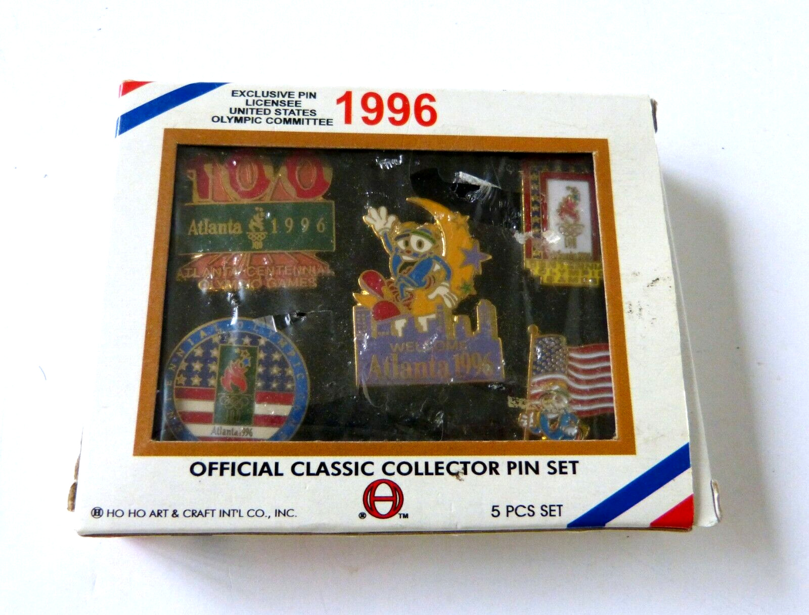 Vintage 1996 Atlanta Olympics Classic Collector 5 Piece Licensed Pin Set