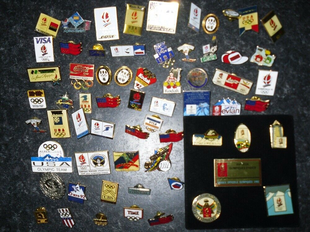 1992 Albertville Lot Of 64 Olympic Pin Badge