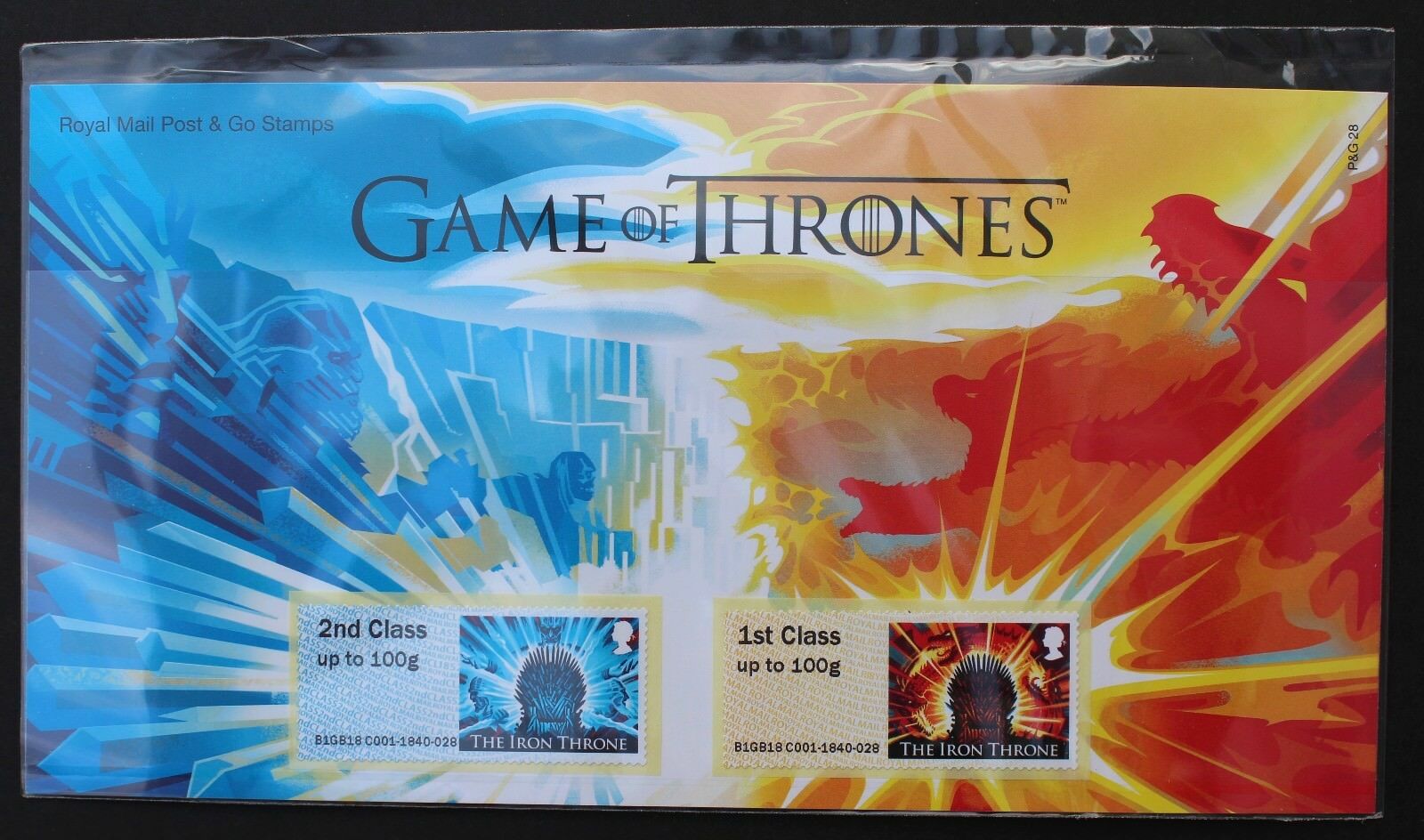 Game Of Thrones™ Press Pack Royal Mail Stamps Post And Go Fire And Ice Set
