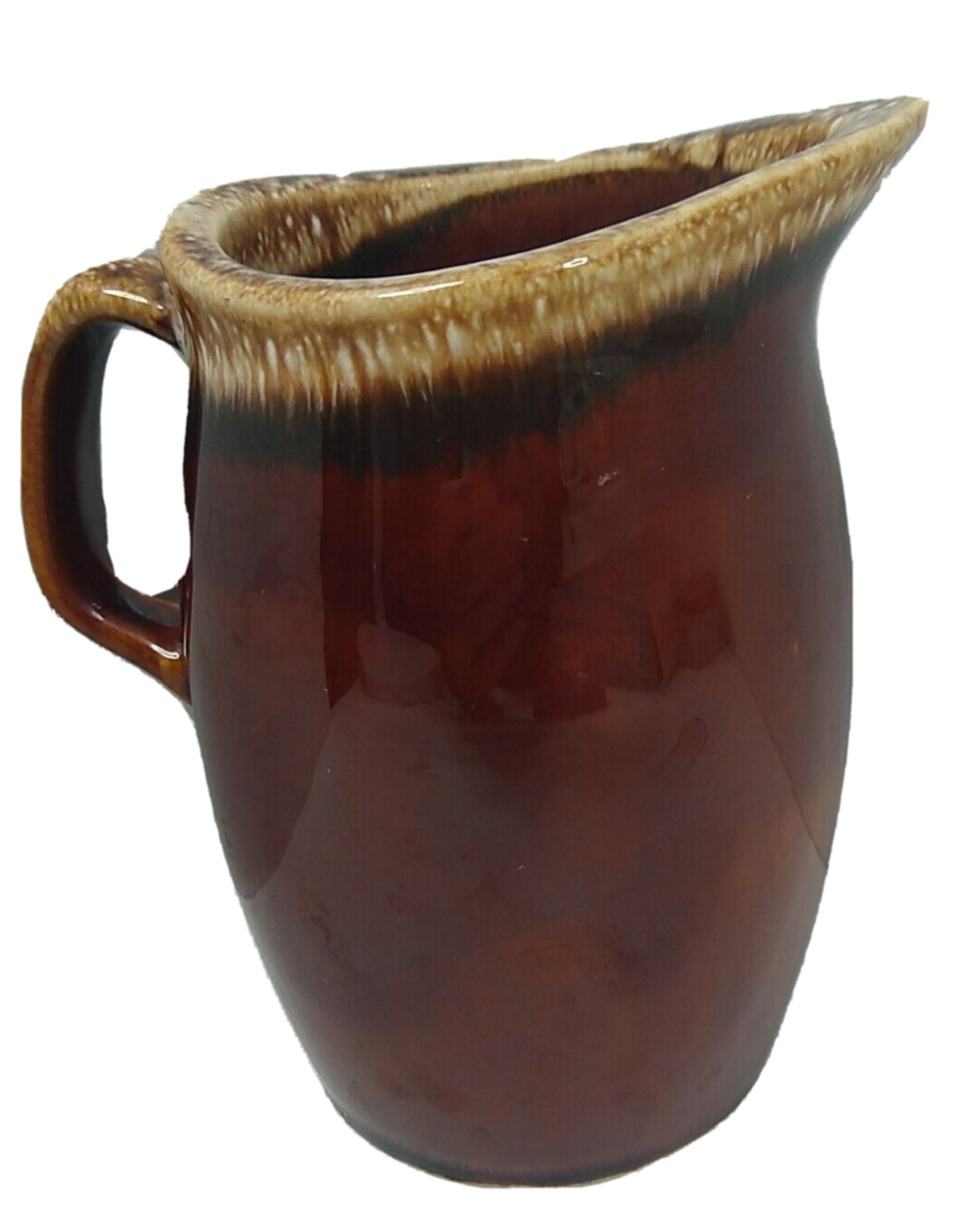 Hull Oven Proof Usa  Brown Drip 4.5" Tall Creamer Pitcher