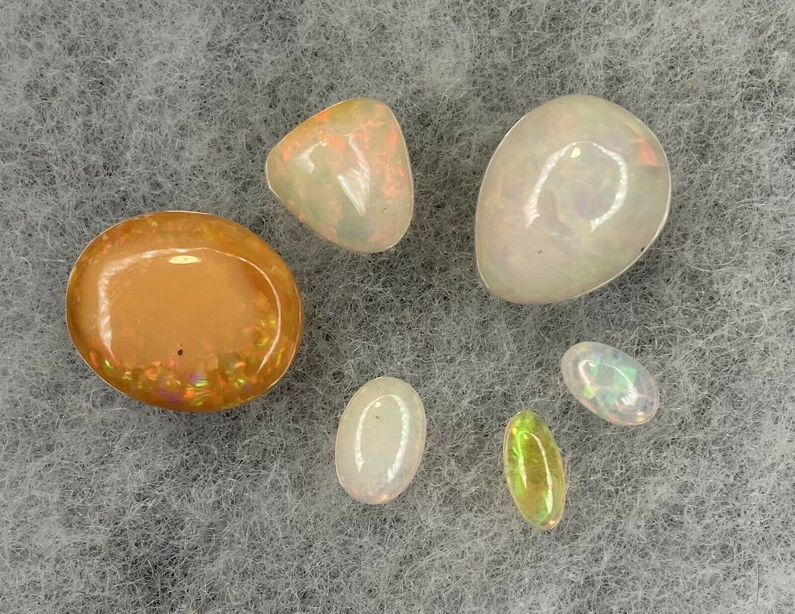 Assorted Ethiopian Opal Cabochon Lot: Mixed Sizes & Colors