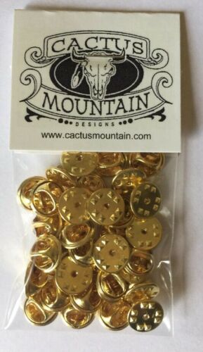 25 Pin Back Clasps Butterfly Clutch Brass New Condition Frogs Keepers