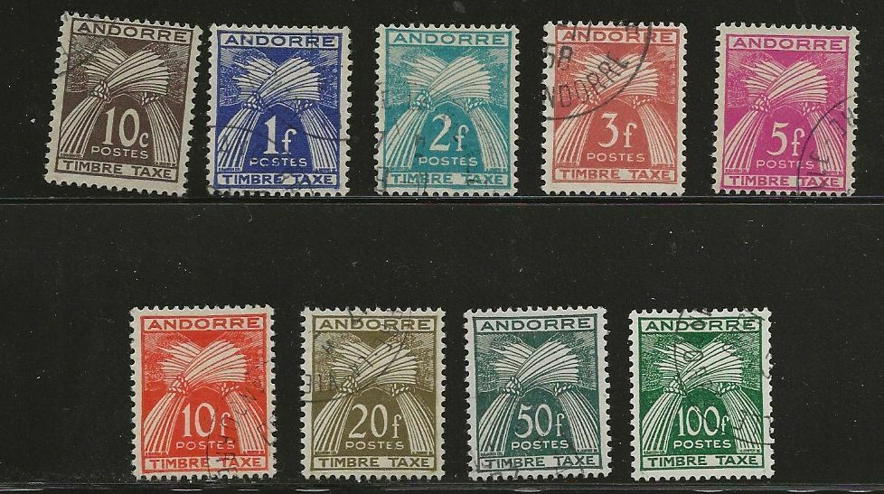 Andorra Sc# J32-41 Used Stamps Miss.j36