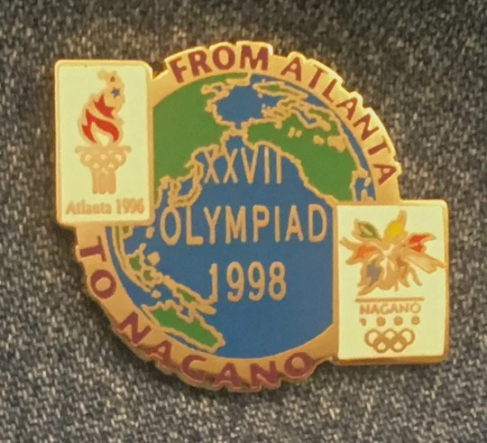 1996 Atlanta ~ 1998 Nagano ~ Olympic Bridge Pin ~ Xxvii Olympaid 1998