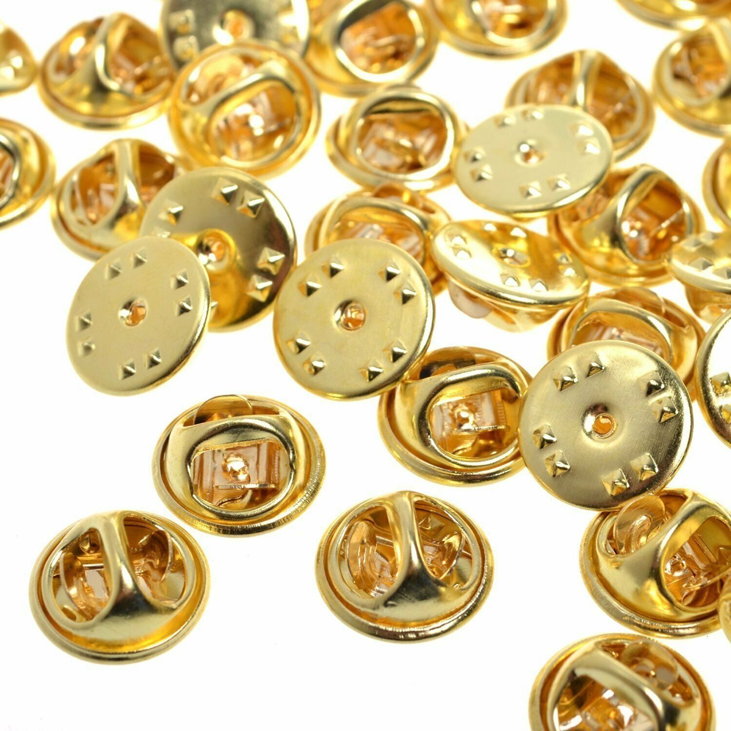 Brass Clutch Clasp Butterfly Military Pin Backs Guards Gold Chrome Silver 20pk