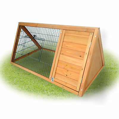 Pawhut 46" Triangle Wooden Rabbit Hutch A-frame House Chicken Coop Hamster Cage