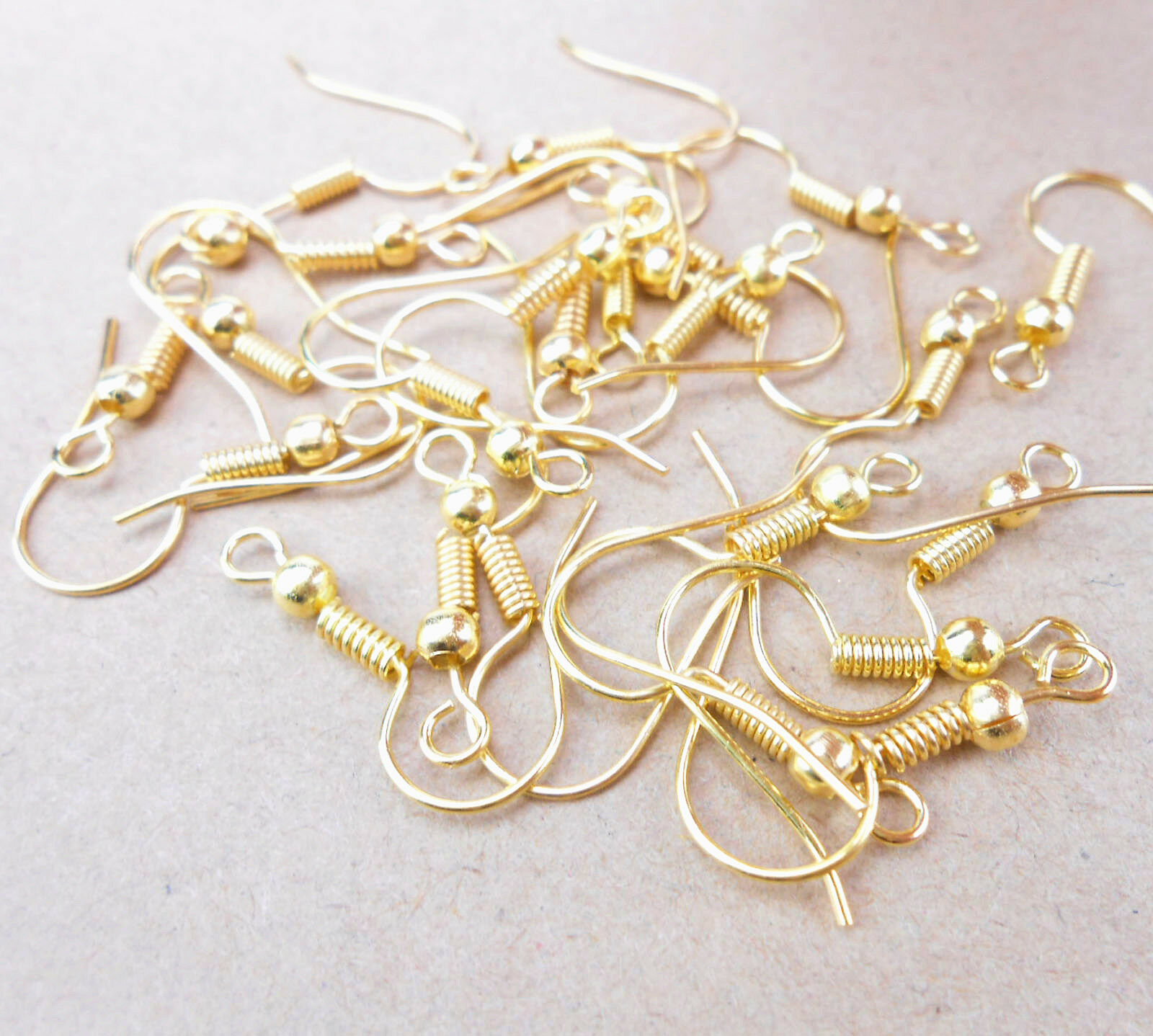 Wholesale 50pcs Diy Jewelry Findings 18k Gold Plate  Hook Earrings Ear Wires