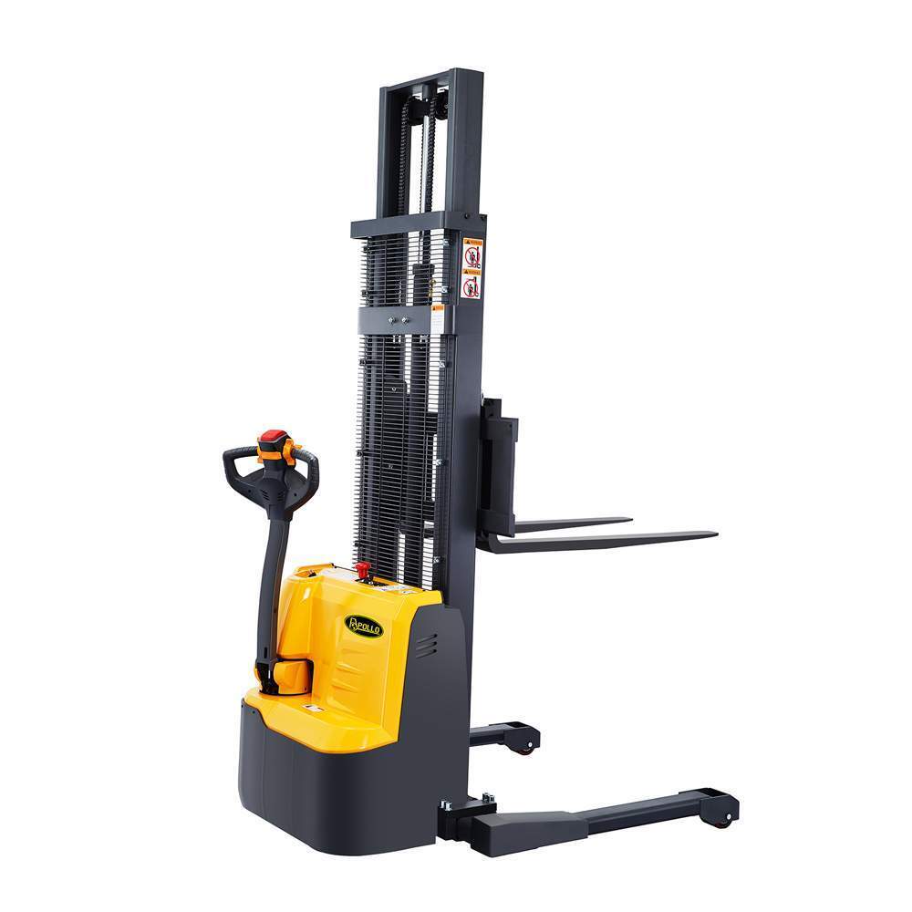Apollo 118" High Fully Powered Electric Straddle Pallet Stacker With 3300lbs Cap