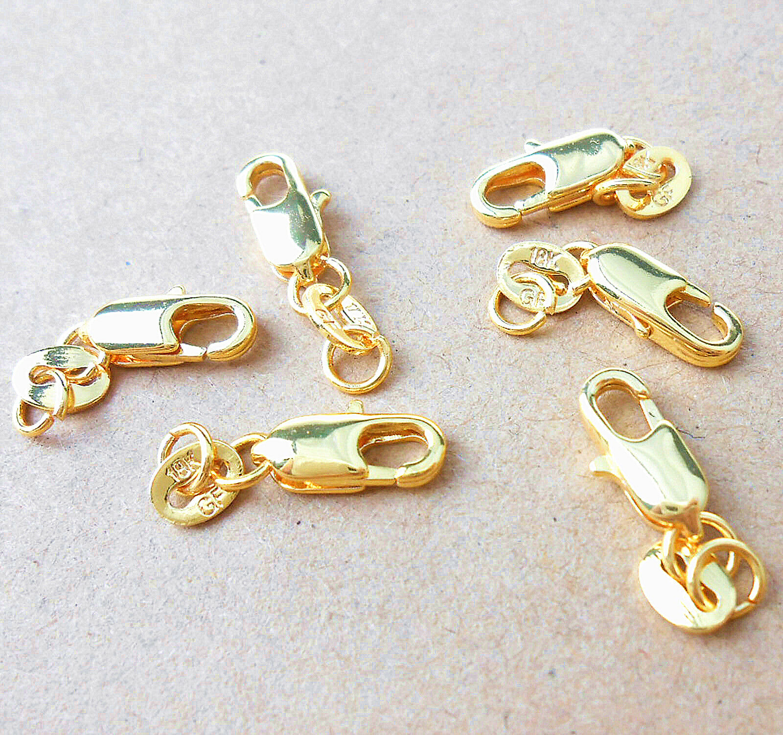Wholesale Diy 10pcs Jewelry Findings 18k Yellow Gold Filled Gf Lobster Clasps