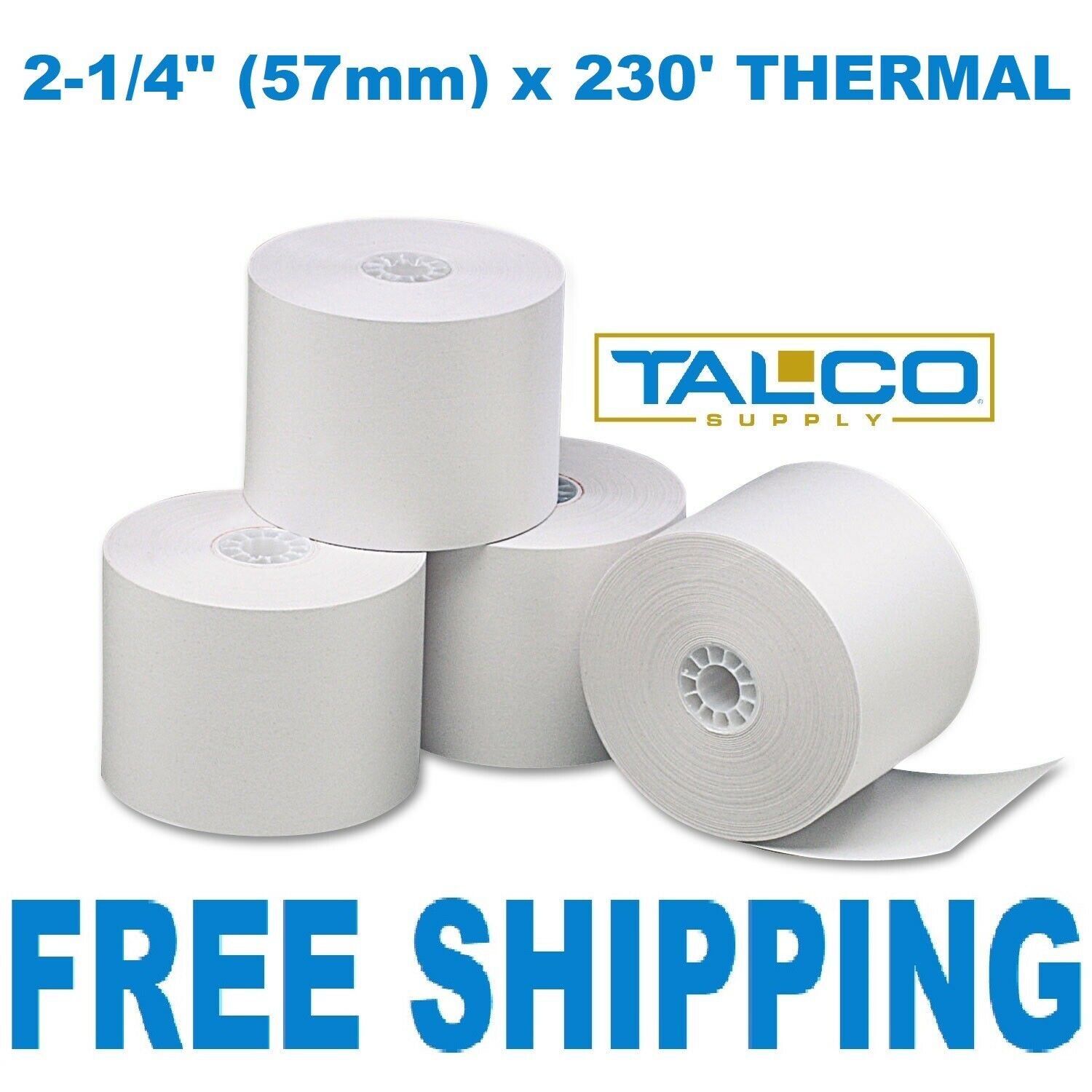 (50) 2-1/4" X 230' Thermal Cash Register Paper Rolls ~fast Free Shipping~