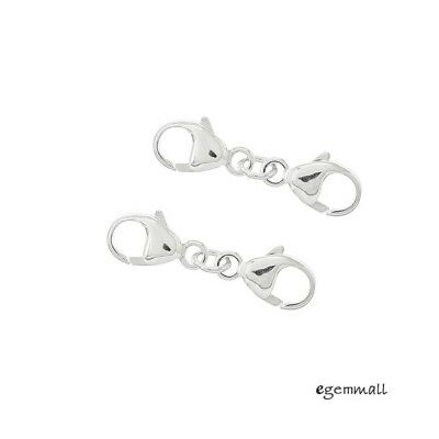 2 Sets Sterling Silver Double Lobster Claw Clasp Extender Connector 19.5mm 99428