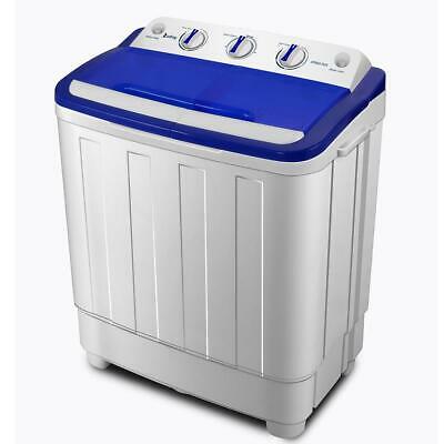 Portable Mini Washing Machine Compact Twin Tub 16lb Washer Spin Dryer White