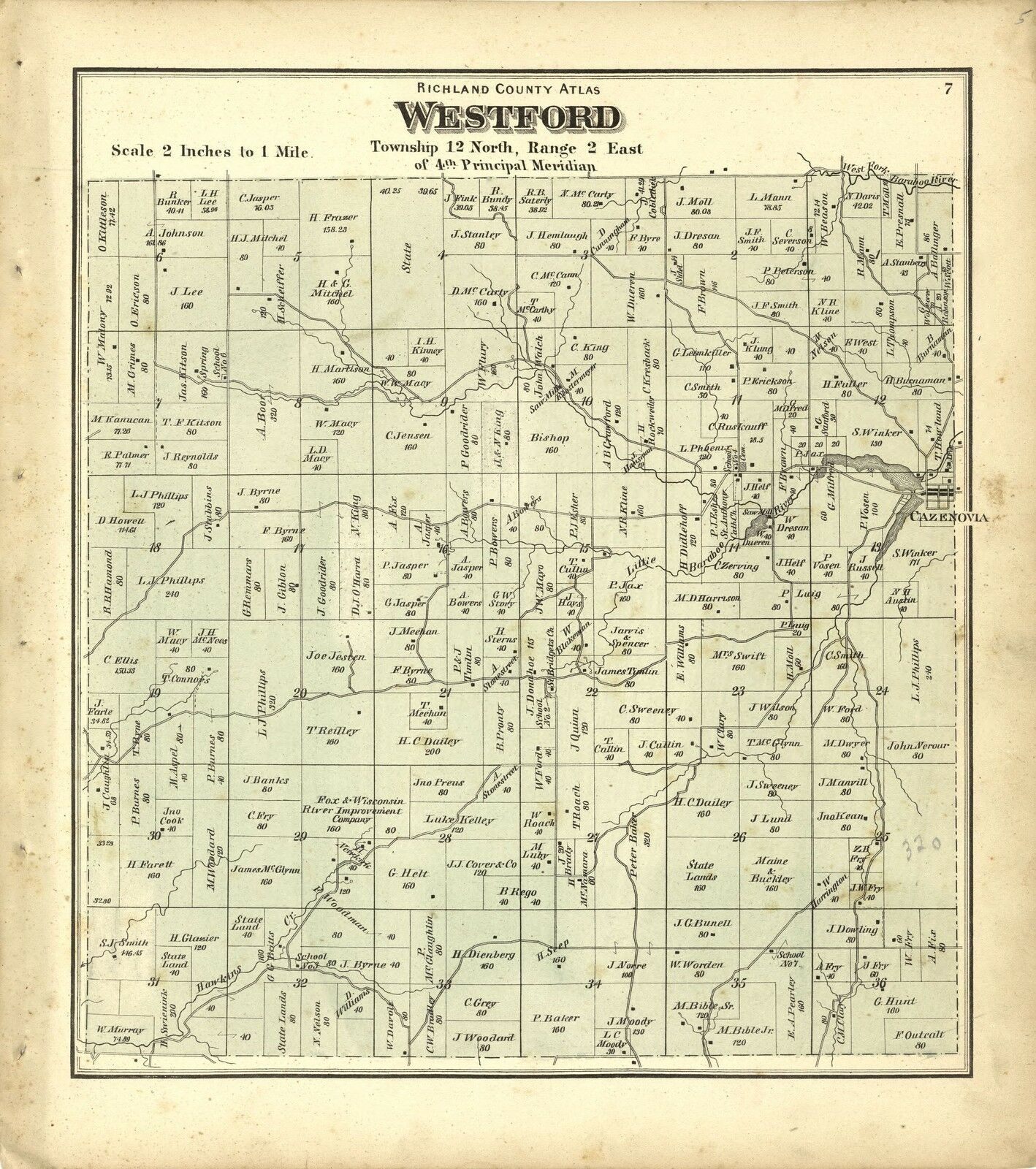 1874 Atlas Richland County Wisconsin Plat Maps Old Genealogy History Dvd P56