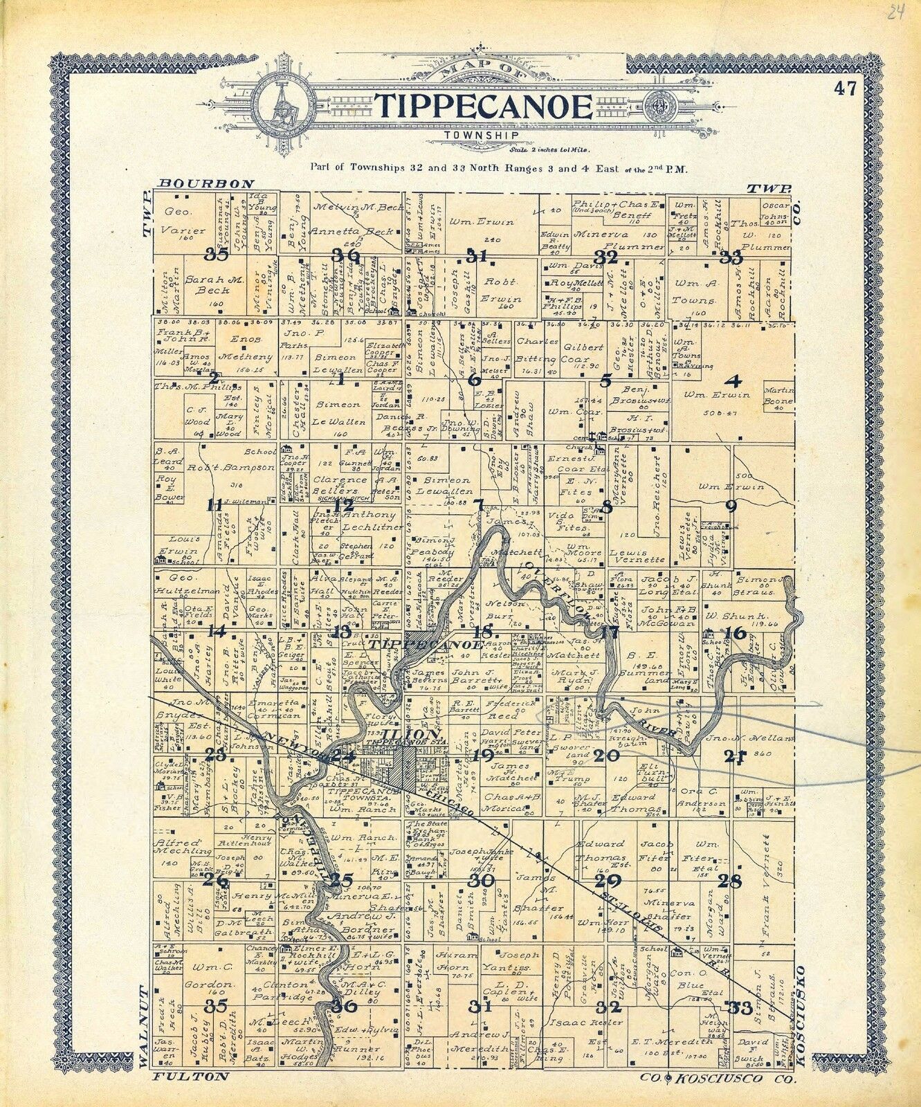 1908 Atlas Marshall County Indiana History Plat Maps Genealogy Dvd P130