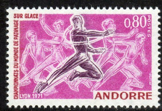 Andorra, French Administration Scott #202 Vf Mnh 1971 World Figure Skating