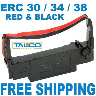 (12) Epson Erc 30 / 34 / 38 Black & Red Ink Pos Printer Ribbons  ~free Shipping~