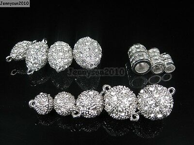 10 Set Crystal Rhinestone Strong Magnetic Connector Clasp For Bracelet Necklace