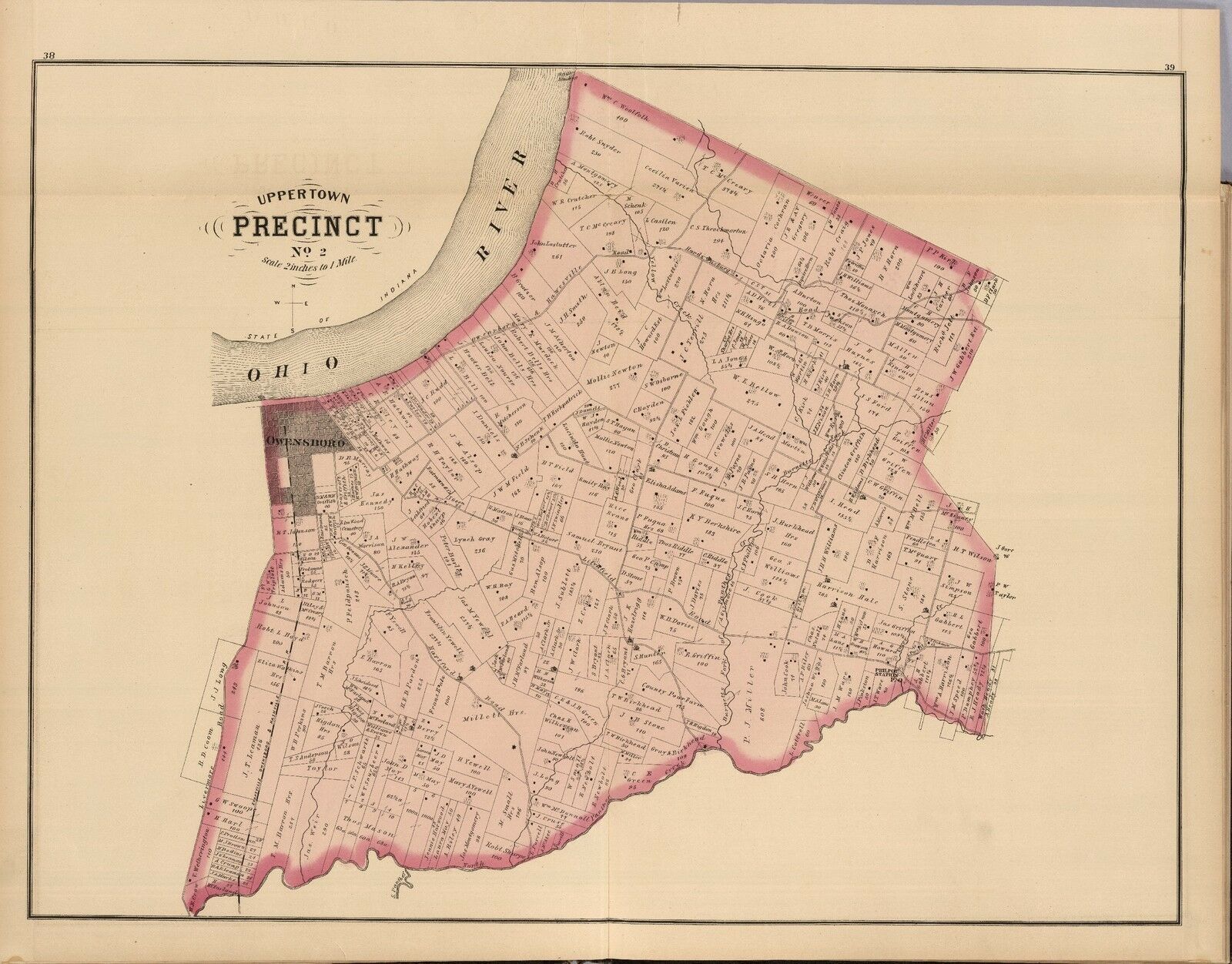 1876 Daviess County Plat Map Kentucky Old Genealogy Atlas Land Ownership Dvd P6