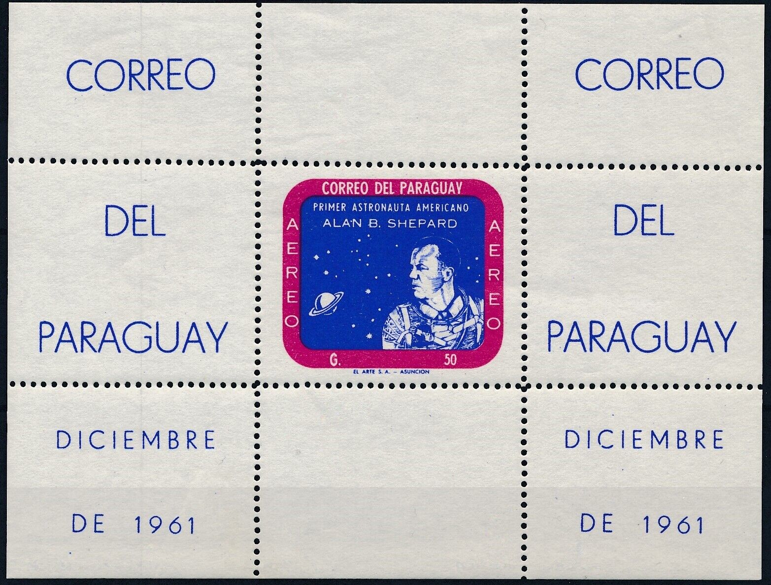 [p5648] Paraguay 1961 Space Good Sheet Very Fine Mnh