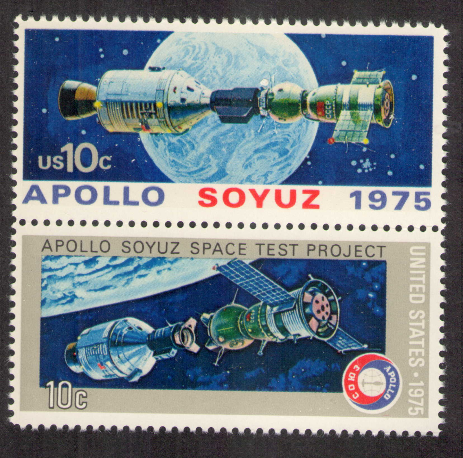 Us. Apollo & Soyuz Space Test Project & After Link-up, And Earth. Mnh. 1975