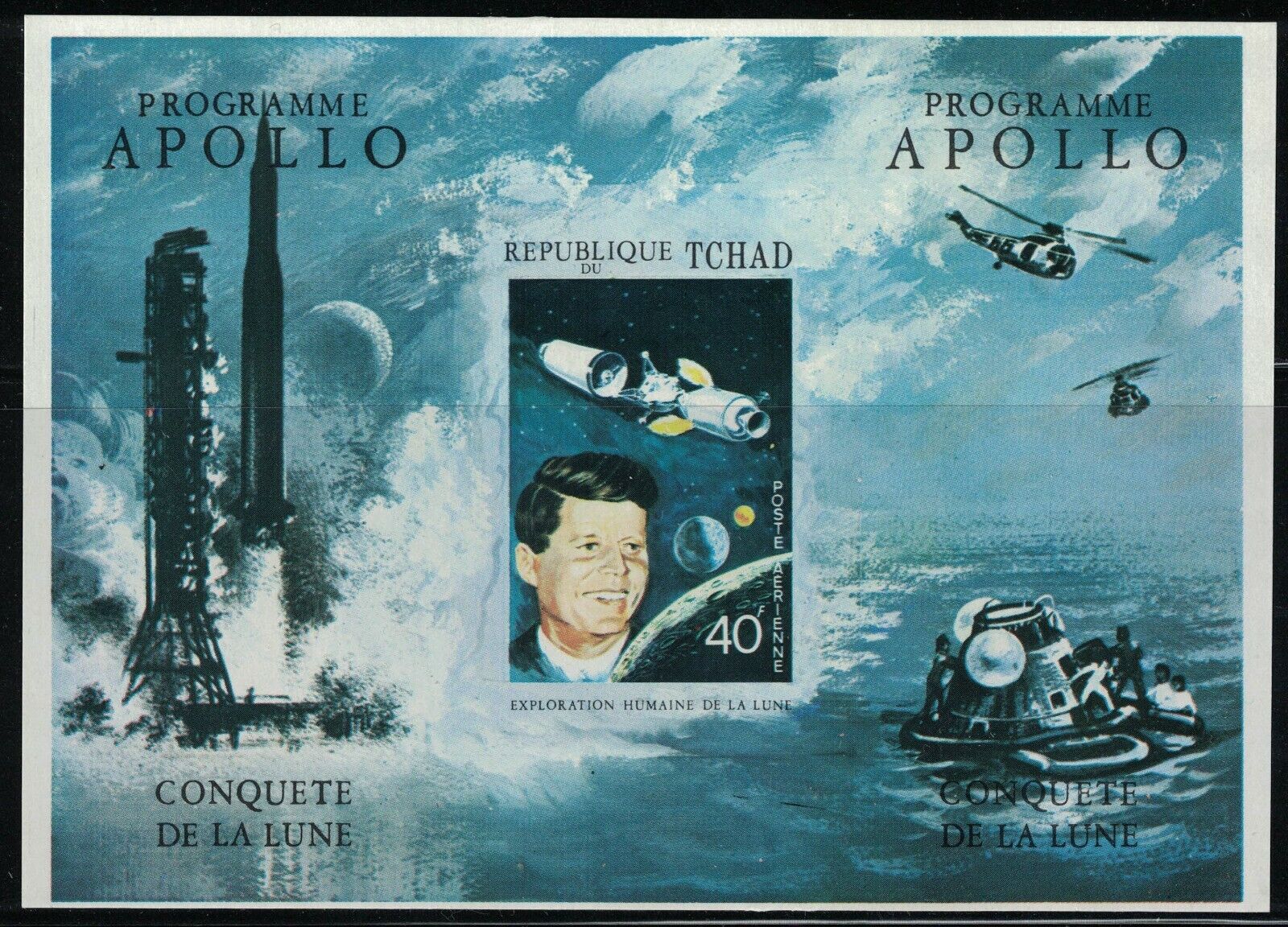 Chad:1971 Sc#231e S/s Mnh John F. Kennedy, Apollo Spacecraft R26