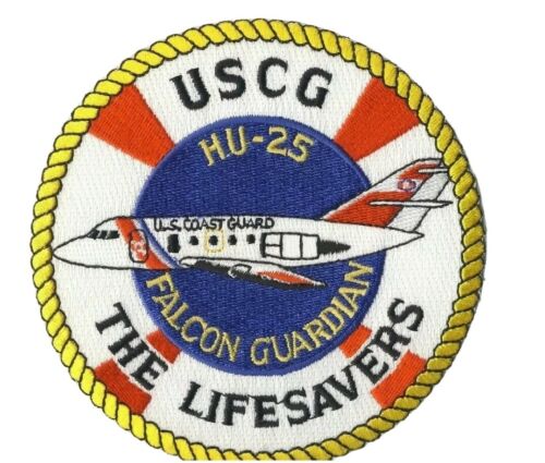 Uscg Us Coast Guard Hu-25 Falcon Guardian The Lifesavers 4.5" Iron On Patch