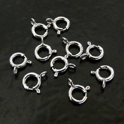 25 - Sterling Silver 5mm Spring Clasps Closed Ring, Made In Italy