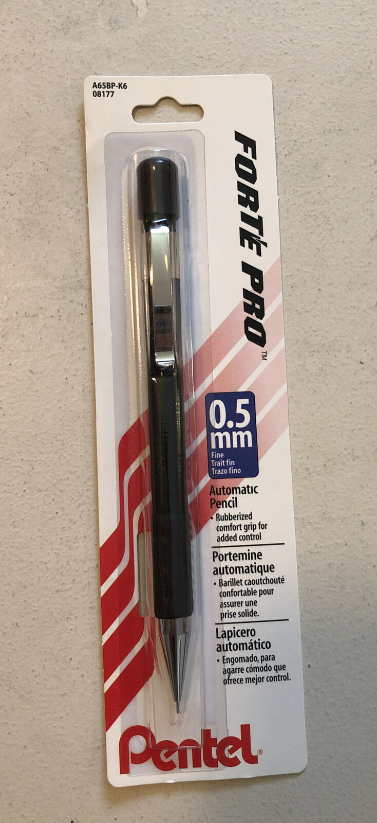 Pentel Forte Pro Automatic Pencil A65bp 08177 Black Barrel 0.5 Mm