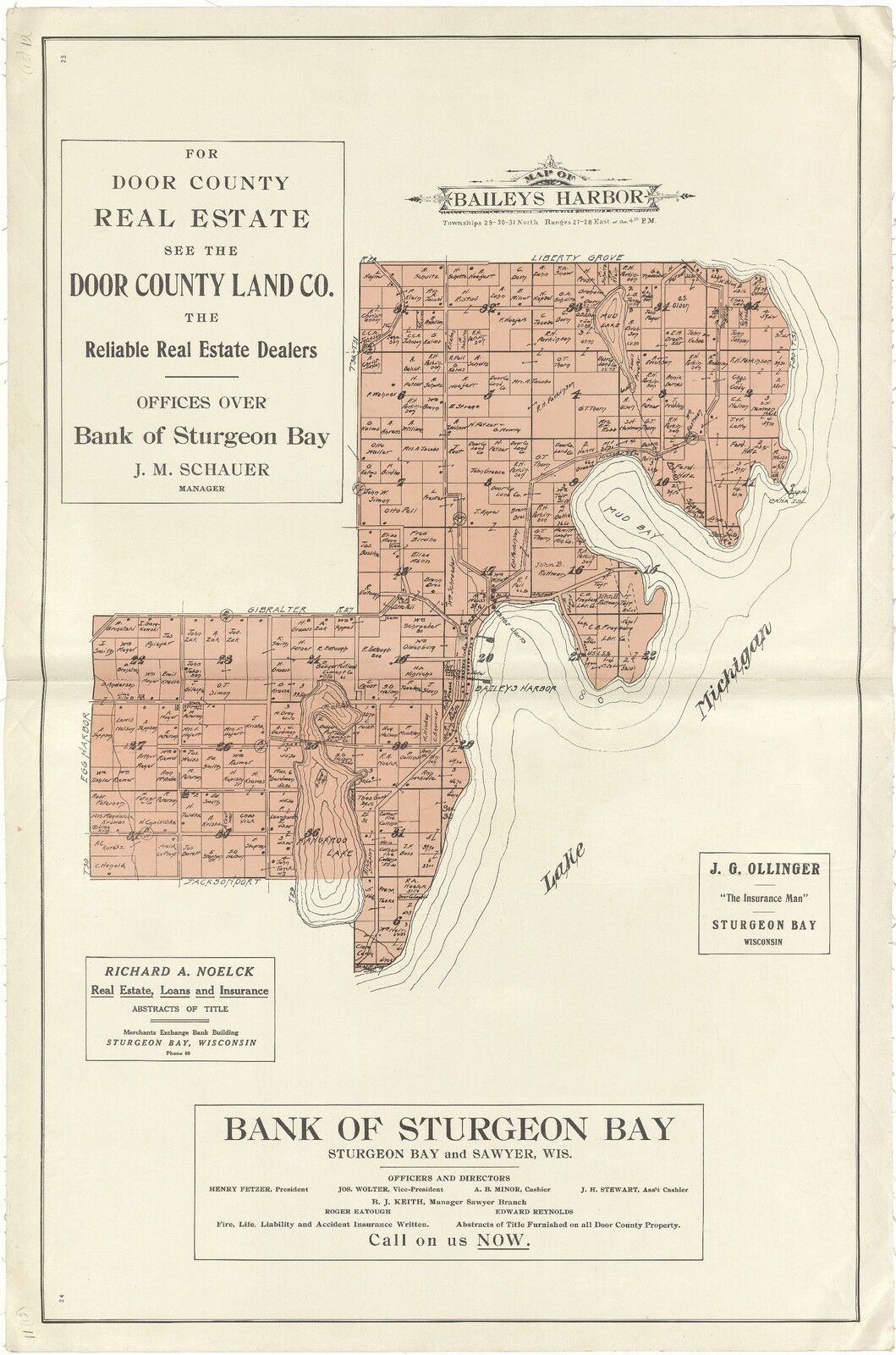 1914 Atlas Door County Plat Maps Old Genealogy Wisconsin History Land Dvd P144