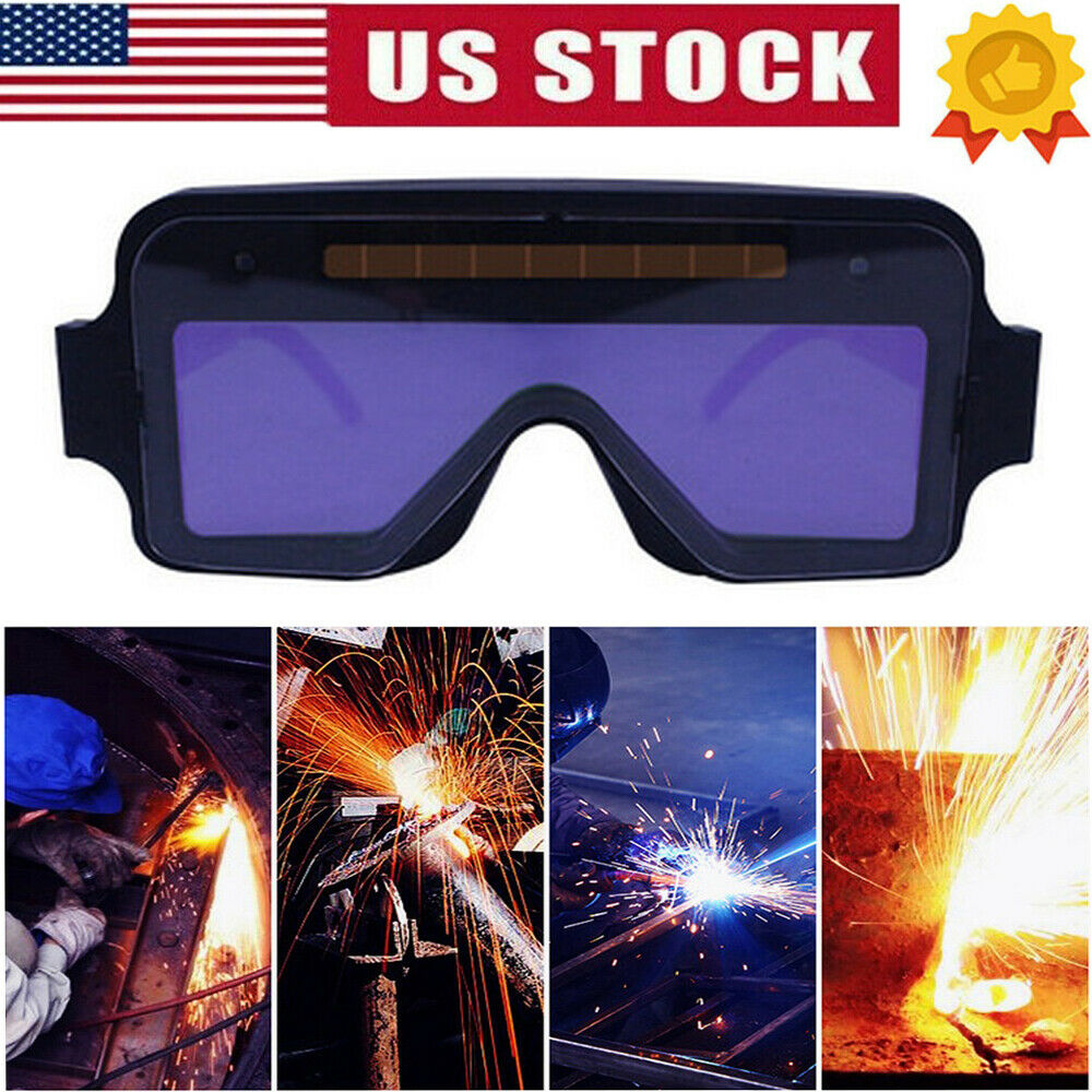 Solar Powered Welding Glasses Auto Dimming Eyes Goggle For Electric Welding Us
