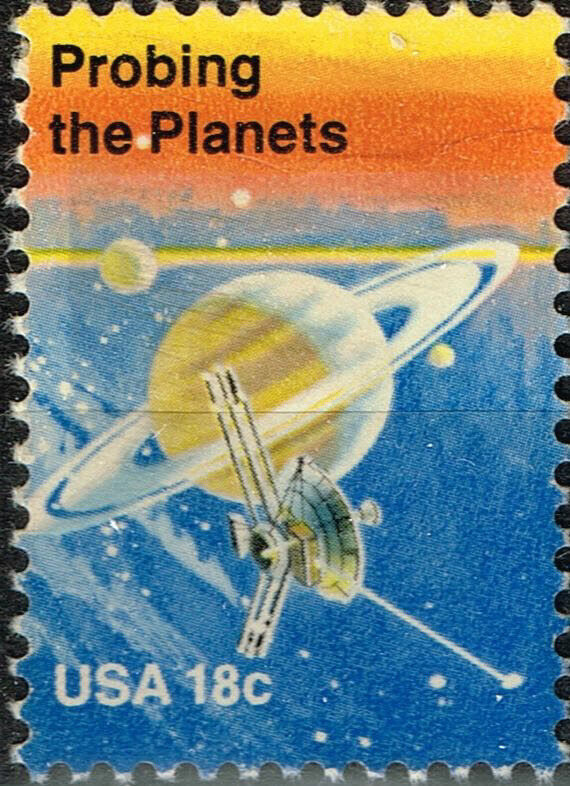 Us Astronomy Space Probing Planets Saturn Stamp 1981 Mnh A-17