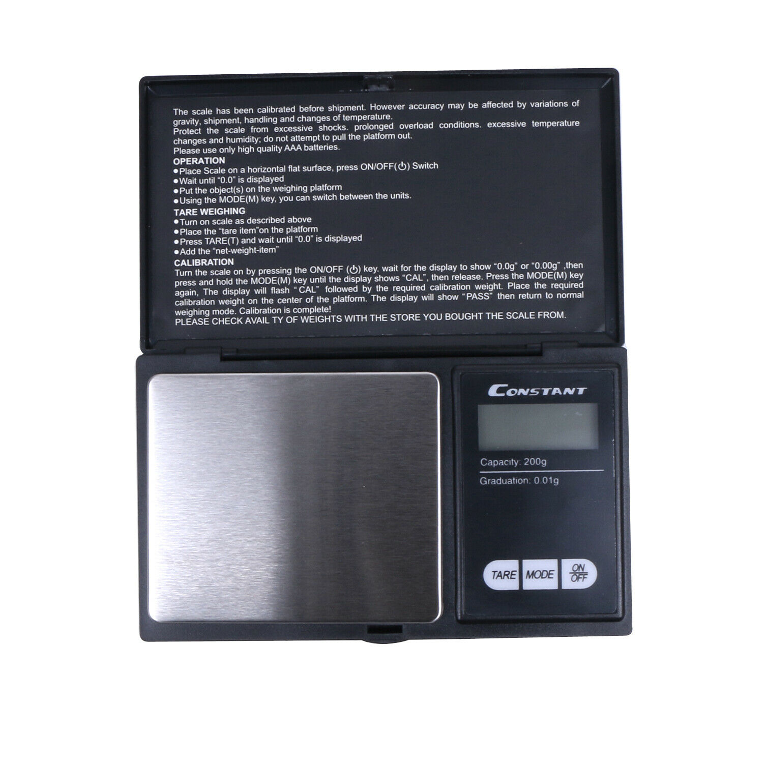 200 X 0.01 Gram Digital Powder Pocket Scale Grain Carat Gun Black Gold
