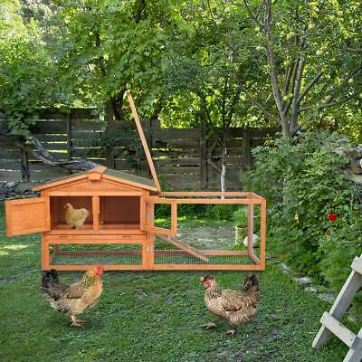 61" Wooden Rabbit Hutch Cage Chicken Coop House Hen Pet Animal Backyard Run
