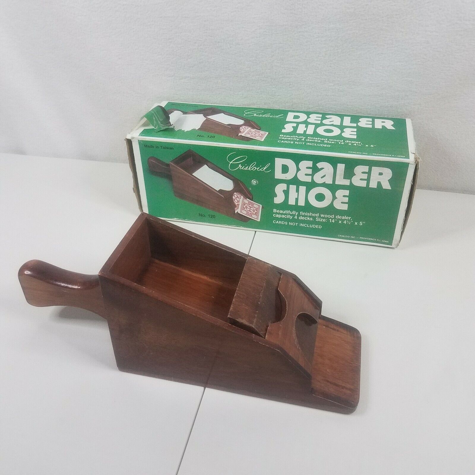 Vintage Crisloid Wood ( 4 ) Four Deck Dealer Shoe Poker Playing Cards No. 120