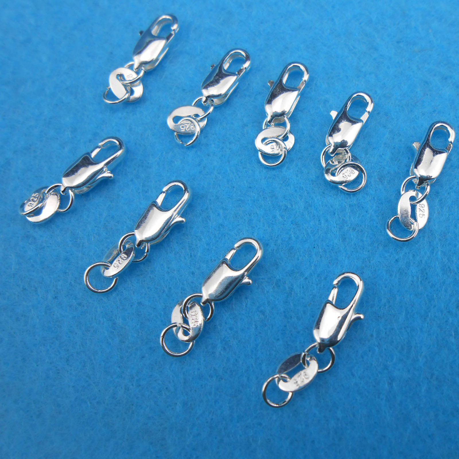 Wholesale 20-50pcs Jewelry Findings 925 Sterling Silver Lobster Clasps Hallmark